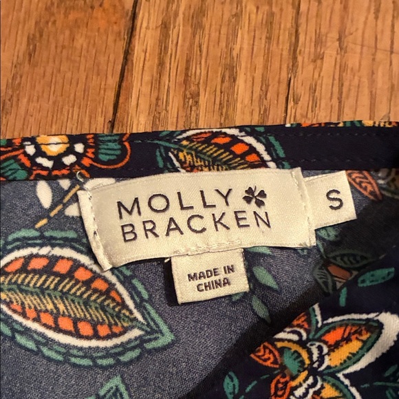 Molly Bracken Navy and Teal Floral Blouse - Picture 2 of 11